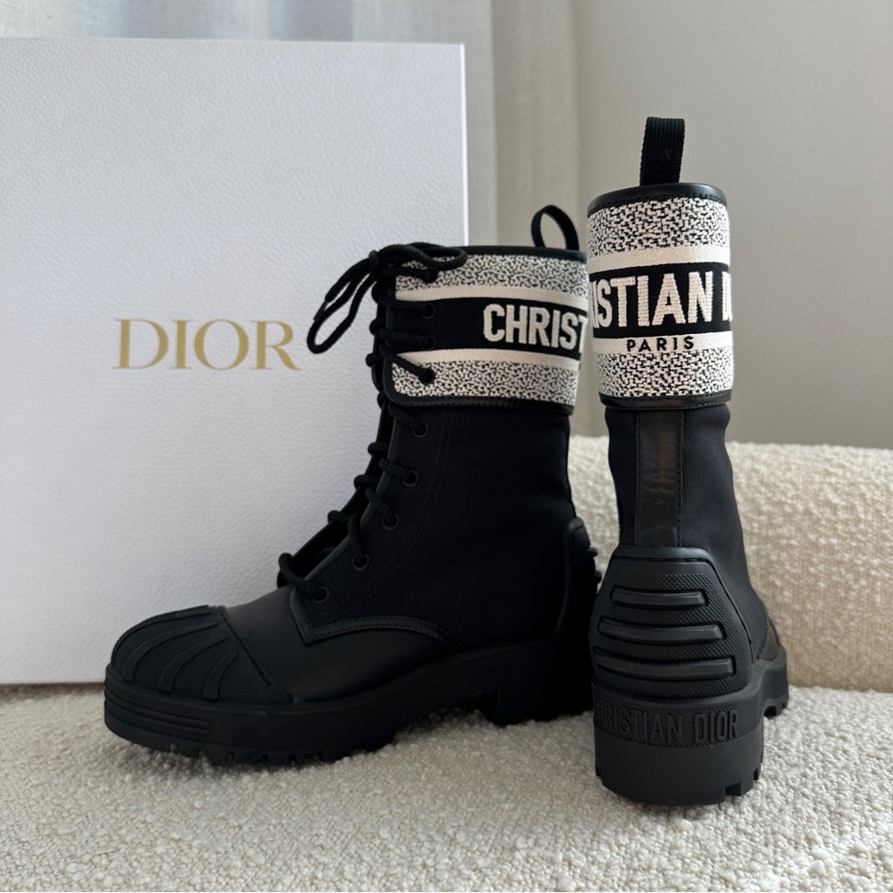 MIGHT KEEP • Christian Dior D-Major Moto Black Mid Calf Boots Shoes - Picture 7 of 15